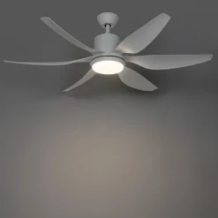 QAZQA Professional Deckenventilator Mit Licht|Wohnzimmerlampen*Deckenventilator Weiß 137cm inkl. LED Dimmbar mit Fernbedienung - Tak