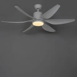 QAZQA Professional Deckenventilator Mit Licht|Wohnzimmerlampen*Deckenventilator Weiß 137cm inkl. LED Dimmbar mit Fernbedienung - Tak