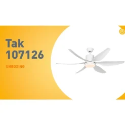 QAZQA Professional Deckenventilator Mit Licht|Wohnzimmerlampen*Deckenventilator Weiß 137cm inkl. LED Dimmbar mit Fernbedienung - Tak