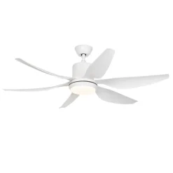 QAZQA Professional Deckenventilator Mit Licht|Wohnzimmerlampen*Deckenventilator Weiß 137cm inkl. LED Dimmbar mit Fernbedienung - Tak