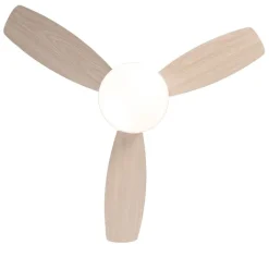 QAZQA Deckenventilator Mit Licht|Wohnzimmerlampen*Deckenventilator weiß mit Holzaufdruck 96cm mit Fernbedienung - Rotar