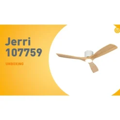 QAZQA Deckenventilator Mit Licht|Wohnzimmerlampen*Deckenventilator weiß mit Holz 131,5 cm inkl. LED Dimmbar mit Fernbedienung - Jerri