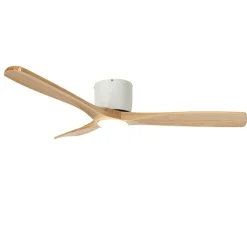 QAZQA Deckenventilator Mit Licht|Wohnzimmerlampen*Deckenventilator weiß mit Holz 131,5 cm inkl. LED Dimmbar mit Fernbedienung - Jerri