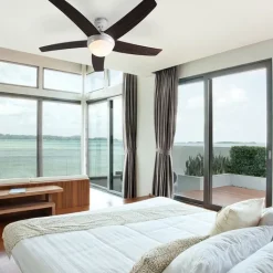 QAZQA Deckenventilator Mit Licht|Wohnzimmerlampen*Deckenventilator weiß mit Holzaufdruck 132cm mit Fernbedienung - Cool