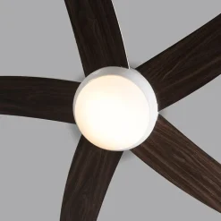 QAZQA Deckenventilator Mit Licht|Wohnzimmerlampen*Deckenventilator weiß mit Holzaufdruck 132cm mit Fernbedienung - Cool