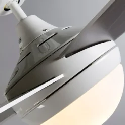 QAZQA Deckenventilator Mit Licht|Wohnzimmerlampen*Deckenventilator weiß mit Holzaufdruck 132cm mit Fernbedienung - Cool