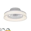 QAZQA Deckenventilator Mit Licht|Wohnzimmerlampen*Deckenventilator weiß mit Sterneffekt 47cm inkl. LED Dimmbar mit Fernbedienung - Emily
