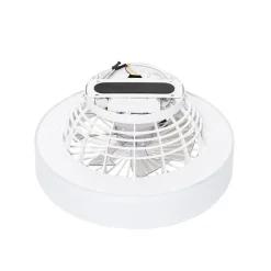 QAZQA Deckenventilator Mit Licht|Wohnzimmerlampen*Deckenventilator weiß mit Sterneffekt 47cm inkl. LED Dimmbar mit Fernbedienung - Emily