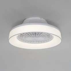 QAZQA Deckenventilator Mit Licht|Wohnzimmerlampen*Deckenventilator weiß mit Sterneffekt 47cm inkl. LED Dimmbar mit Fernbedienung - Emily