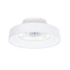 QAZQA Deckenventilator Mit Licht|Wohnzimmerlampen*Deckenventilator weiß mit Sterneffekt 47cm inkl. LED Dimmbar mit Fernbedienung - Emily