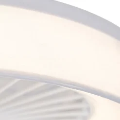 QAZQA Deckenventilator Mit Licht|Wohnzimmerlampen*Deckenventilator weiß mit Sterneffekt 47cm inkl. LED Dimmbar mit Fernbedienung - Emily