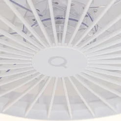 QAZQA Deckenventilator Mit Licht|Wohnzimmerlampen*Deckenventilator weiß mit Sterneffekt 47cm inkl. LED Dimmbar mit Fernbedienung - Emily