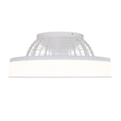 QAZQA Deckenventilator Mit Licht|Wohnzimmerlampen*Deckenventilator weiß mit Sterneffekt 47cm inkl. LED Dimmbar mit Fernbedienung - Emily