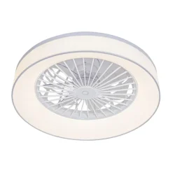 QAZQA Deckenventilator Mit Licht|Wohnzimmerlampen*Deckenventilator weiß mit Sterneffekt 47cm inkl. LED Dimmbar mit Fernbedienung - Emily