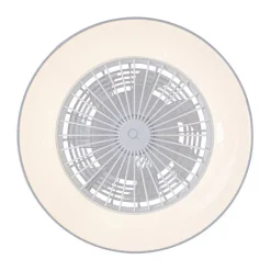 QAZQA Deckenventilator Mit Licht|Wohnzimmerlampen*Deckenventilator weiß mit Sterneffekt 47cm inkl. LED Dimmbar mit Fernbedienung - Emily