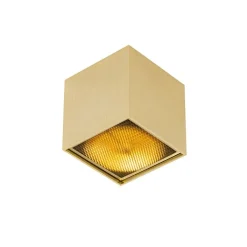 QAZQA Deckenstrahler|Aufbaustrahler*Design Aufbaustrahler Gold GU10 111mm - Box Honey