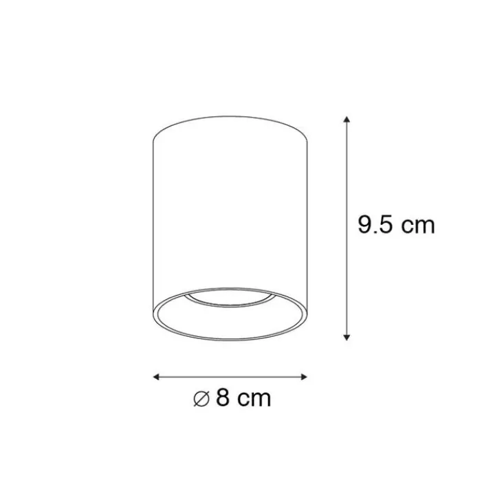 QAZQA Deckenstrahler|Aufbaustrahler*Design Aufbaustrahler Gold GU10 50mm - Tubo