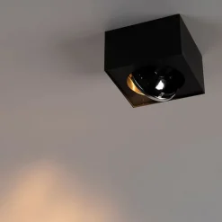 QAZQA Wandstrahler|Deckenstrahler*Design Aufbaustrahler Schwarz Verstellbar - Kaya