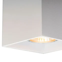 QAZQA Wandstrahler|Deckenstrahler*Design Aufbaustrahler Weiß GU10 50mm - Qubo