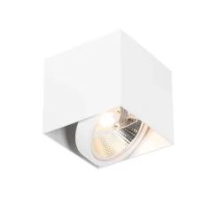 QAZQA Wandstrahler|Deckenstrahler*Design Aufbaustrahler Weiß Quadratisch GU10 111mm - Box