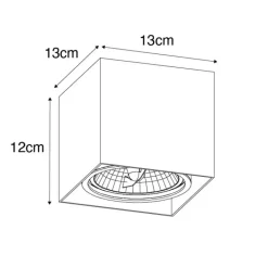 QAZQA Wandstrahler|Deckenstrahler*Design Aufbaustrahler Weiß Quadratisch GU10 111mm - Box