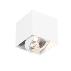 QAZQA Wandstrahler|Deckenstrahler*Design Aufbaustrahler Weiß Quadratisch GU10 111mm - Box