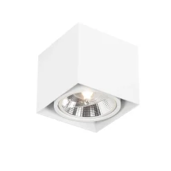 QAZQA Wandstrahler|Deckenstrahler*Design Aufbaustrahler Weiß Quadratisch GU10 111mm - Box