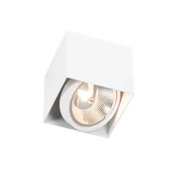 QAZQA Wandstrahler|Deckenstrahler*Design Aufbaustrahler Weiß Quadratisch GU10 111mm - Box