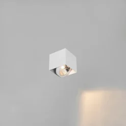 QAZQA Wandstrahler|Deckenstrahler*Design Aufbaustrahler Weiß Quadratisch GU10 111mm - Box