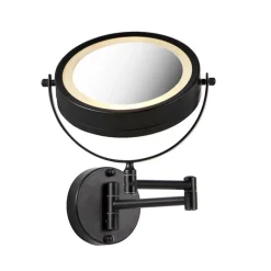 QAZQA Badezimmerlampen|Spiegel Mit Beleuchtung*Design Badezimmerspiegel schwarz inkl. LED verstellbar IP44 - Vicino