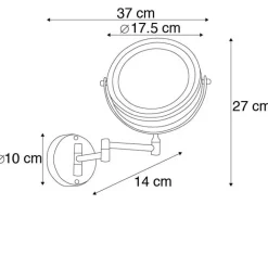 QAZQA Badezimmerlampen|Spiegel Mit Beleuchtung*Design Badezimmerspiegel schwarz inkl. LED verstellbar IP44 - Vicino