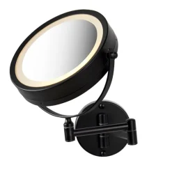 QAZQA Badezimmerlampen|Spiegel Mit Beleuchtung*Design Badezimmerspiegel schwarz inkl. LED verstellbar IP44 - Vicino