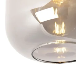 QAZQA Deckenleuchten|Wohnzimmerlampen*Design Deckenlampe schwarz mit gold mit Rauchglas - Zuzanna