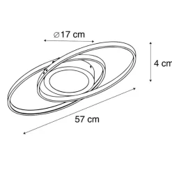 Trio Leuchten Schlafzimmerlampen|Küchenlampen*Design Deckenleuchte Anthrazit inkl. LED 3-stufig dimmbar - Axy