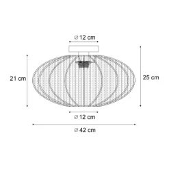 QAZQA Schlafzimmerlampen|Küchenlampen*Design Deckenleuchte Beige - Bida