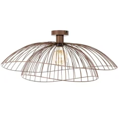 QAZQA Schlafzimmerlampen|Küchenlampen*Design Deckenleuchte Bronze mit doppeltem Schirm 45cm - Pua