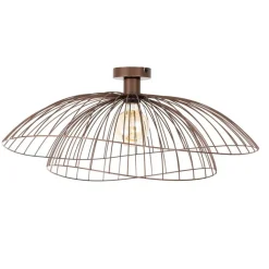 QAZQA Schlafzimmerlampen|Küchenlampen*Design Deckenleuchte Bronze mit doppeltem Schirm 45cm - Pua