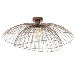 QAZQA Schlafzimmerlampen|Küchenlampen*Design Deckenleuchte Bronze mit doppeltem Schirm 45cm - Pua