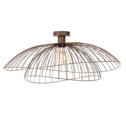 QAZQA Schlafzimmerlampen|Küchenlampen*Design Deckenleuchte Bronze mit doppeltem Schirm 45cm - Pua