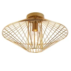 QAZQA Deckenleuchten|Wohnzimmerlampen*Design Deckenleuchte Gold Draht mit Lichteffekt - Zahra