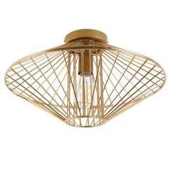 QAZQA Deckenleuchten|Wohnzimmerlampen*Design Deckenleuchte Gold Draht mit Lichteffekt - Zahra