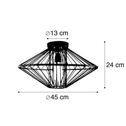 QAZQA Deckenleuchten|Wohnzimmerlampen*Design Deckenleuchte Gold Draht mit Lichteffekt - Zahra