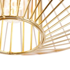 QAZQA Deckenleuchten|Wohnzimmerlampen*Design Deckenleuchte Gold Draht mit Lichteffekt - Zahra