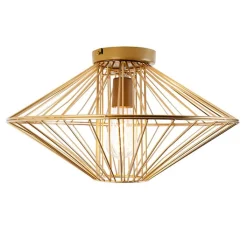QAZQA Deckenleuchten|Wohnzimmerlampen*Design Deckenleuchte Gold Draht mit Lichteffekt - Zahra