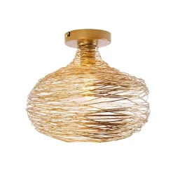 QAZQA Deckenleuchten|Wohnzimmerlampen*Design Deckenleuchte Gold Stahl - Sarella