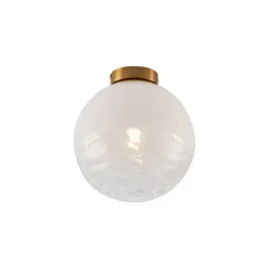 QAZQA Deckenleuchten|Wohnzimmerlampen*Design Deckenleuchte Messing mit weißem Verlaufsglas - Pillon