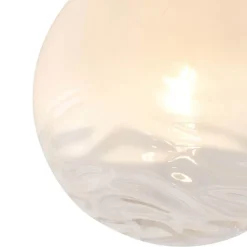 QAZQA Deckenleuchten|Wohnzimmerlampen*Design Deckenleuchte Messing mit weißem Verlaufsglas - Pillon