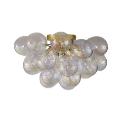 QAZQA Schlafzimmerlampen|Küchenlampen*Design Deckenleuchte Messing mit Regenbogenglas 6-flammig - Uvas