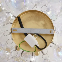 QAZQA Schlafzimmerlampen|Küchenlampen*Design Deckenleuchte Messing mit Regenbogenglas 6-flammig - Uvas