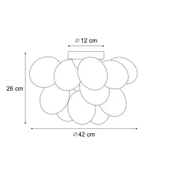 QAZQA Schlafzimmerlampen|Küchenlampen*Design Deckenleuchte Messing mit Regenbogenglas 4-flammig - Uvas